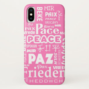 iPhone X hoesje is moeilijk. Roze vrede in meerder