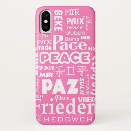 iPhone X hoesje is moeilijk. Roze vrede in meerder (Achterkant)