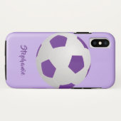 iPhone X Hoesje, Voetbal, Paars, persoonlijk Case-Mate iPhone Case (Achterkant (horizontaal))