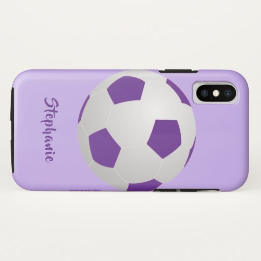 iPhone X Hoesje, Voetbal, Paars, persoonlijk Case-Mate iPhone Case (Achterkant (horizontaal))