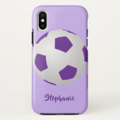 iPhone X Hoesje, Voetbal, Paars, persoonlijk Case-Mate iPhone Case (Achterkant)