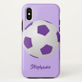 iPhone X Hoesje, Voetbal, Paars, persoonlijk iPhone X Hoesje