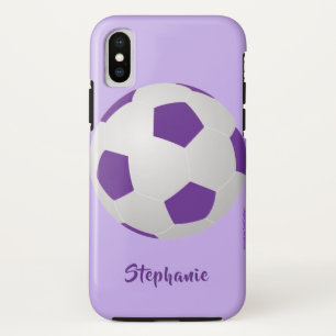 iPhone X Hoesje, Voetbal, Paars, persoonlijk iPhone X Hoesje