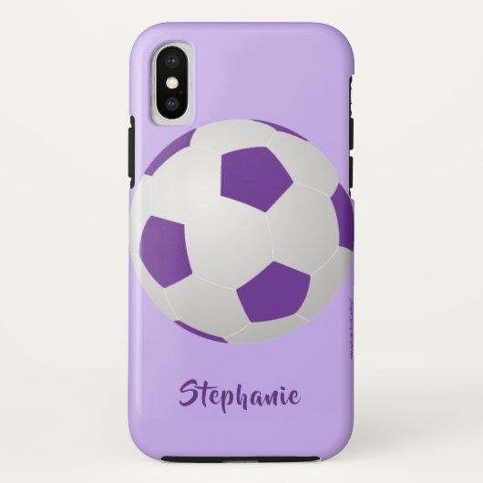 iPhone X Hoesje, Voetbal, Paars, persoonlijk Case-Mate iPhone Case (Achterkant)