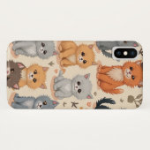 iPhone X Hoesjes Schattige kittenpatroon Telefoonh (Achterkant (horizontaal))