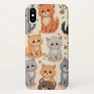 iPhone X Hoesjes Schattige kittenpatroon Telefoonh