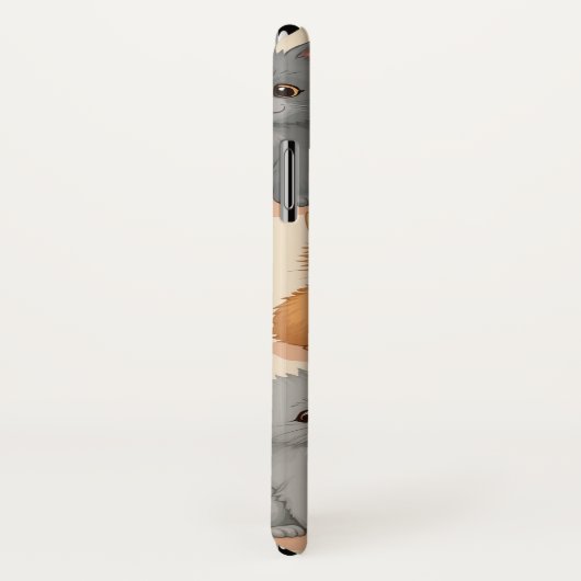 iPhone X Hoesjes Schattige kittenpatroon Telefoonh (Achterkant / rechts)