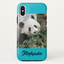 iPhone X stevige Hoesje Giant Panda Typografie Blu