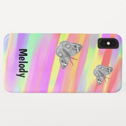 iPhone XS Max Hoesje met Butterflies (Achterkant (horizontaal))