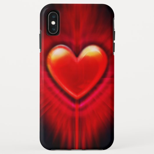 iPhone XS Max hoesje Rood & zwart hart ontwerp. (Achterkant)