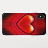 iPhone XS Max hoesje Rood & zwart hart ontwerp. (Achterkant (horizontaal))