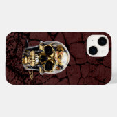 iPhone zwart & gouden schedel grunge cover (Achterkant (horizontaal))