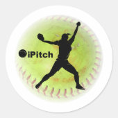 iPitch Fastpitch Softball Ronde Sticker (Voorkant)