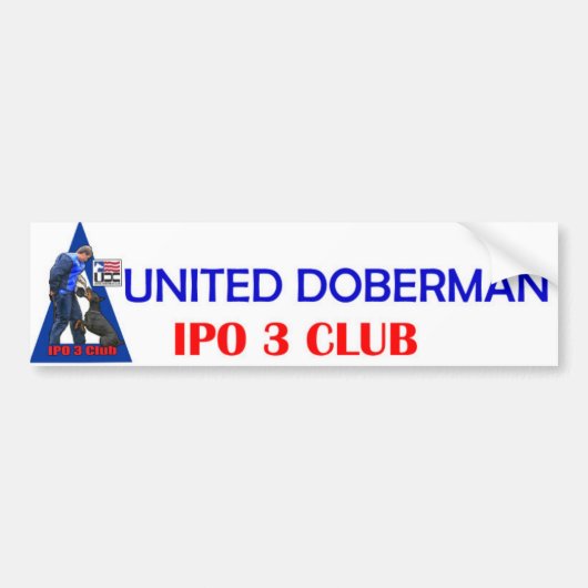 IPO 3 Club Bumpersticker (Voorkant)