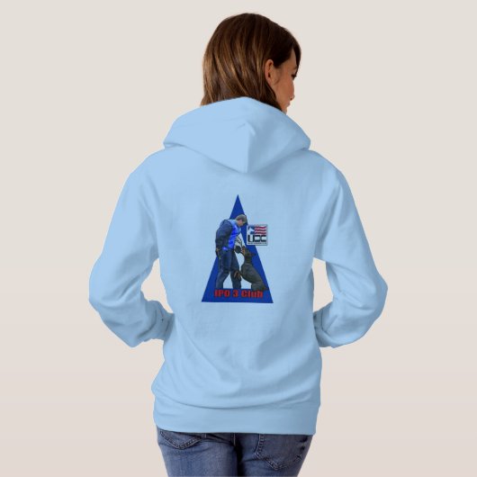 IPO 3 Club Woman's Fleece Pullover Hoodie (Achterkant volledig)