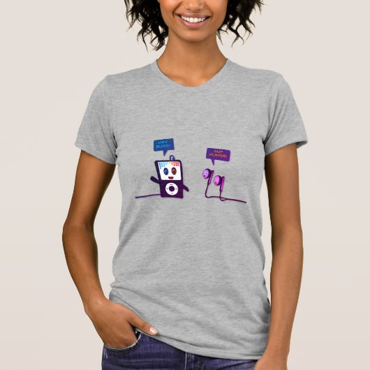 iPod en Buds ontmoeten Blue Funky Edition T-shirt (Voorkant)