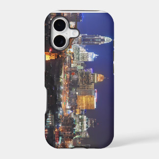 Ipod-zaak met de skyline van Cincinnati