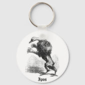 Ipos Woodcut Style Keychain (Voorkant)