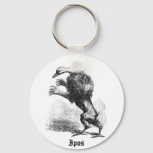 Ipos Woodcut Style Keychain (Voorkant)