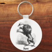Ipos Woodcut Style Keychain (Voorkant)