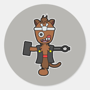 Ippon-datara, het Japanse smid monster Ronde Sticker