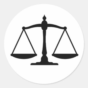 Ipsa Loquitur Schalen van Rechtvaardigheid Ronde Sticker