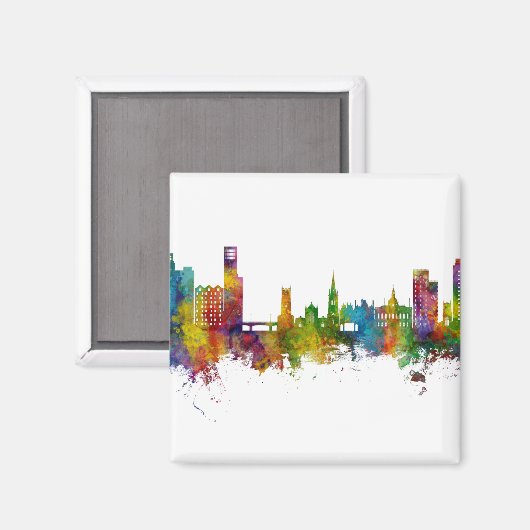 Ipswich England Skyline Magneet (Voorkant / Achterkant)