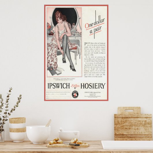  Ipswich Hosiery Ad uit 1924 Poster (Keuken)