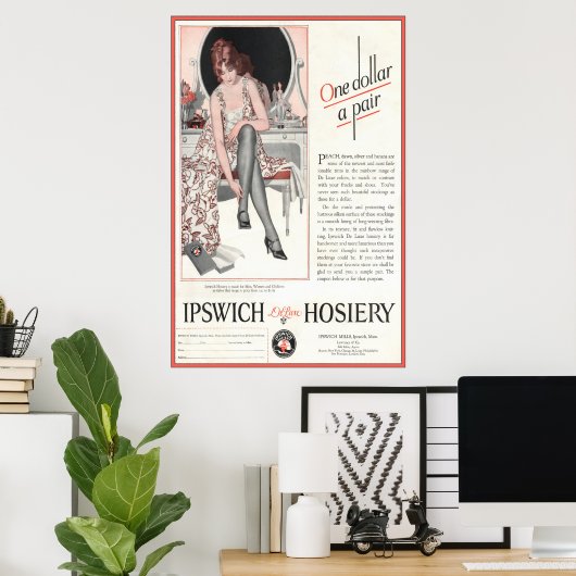 Ipswich Hosiery Ad uit 1924 Poster (Thuiskantoor)