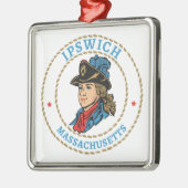 Ipswich Massachusetts Koloniaal Metalen Ornament (Links)
