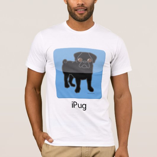iPug - zwart T-shirt (Voorkant)