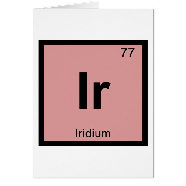 Ir - Iridium Chemistry Periodic Table Symbol (Voorkant)