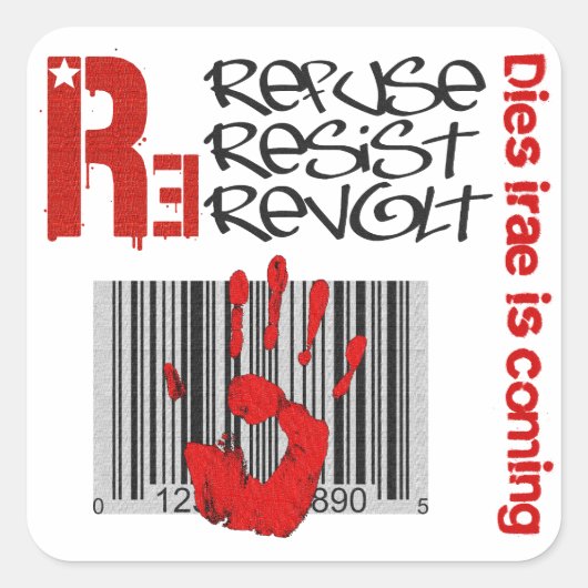 Iraaks Dies - Refuse Resist Revolt Vierkante Sticker (Voorkant)