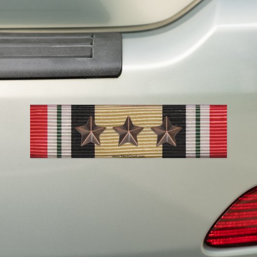 Iraakse Campagne Medal Ribbon 3 Battle Stars Stick Bumpersticker (Op auto)