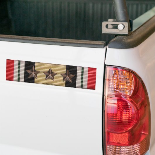 Iraakse Campagne Medal Ribbon 3 Battle Stars Stick Bumpersticker (Op Truck)