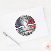 Iraakse Franse boomrootenvlag Ronde Sticker (Envelop)
