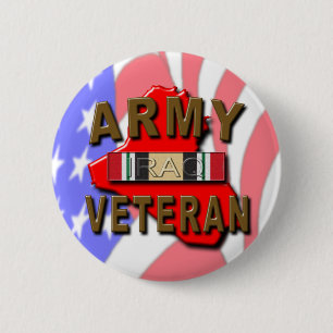 Iraakse oorlogveteranendienst Ribbon, ARMY Ronde Button 5,7 Cm
