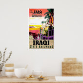Iraakse staatsspoorweg, badouins, vintage-reis poster (Keuken)