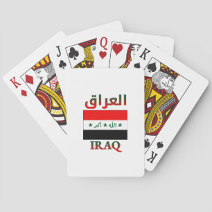 Iraakse vlag ا ع ا ق Arabisch en Engels WordArt Pokerkaarten