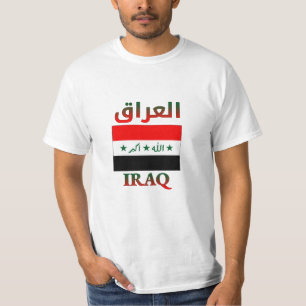 Iraakse vlag ا ع ا ق Arabisch en Engels WordArt T-shirt