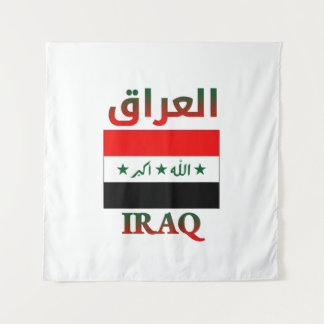 Iraakse vlag ا ع ا ق Arabisch en Engels WordArt Wandkleed