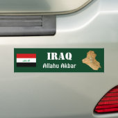 Iraakse vlag + kaartBumpersticker Bumpersticker (Op auto)