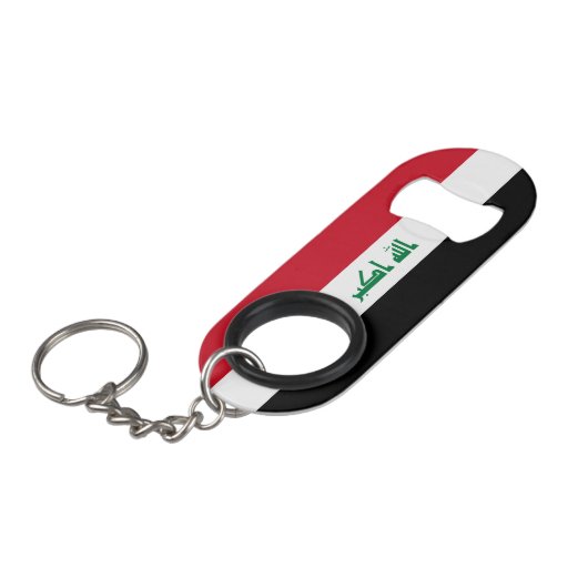Iraakse vlag mini flessenopener (Voorkant Gekanteld)