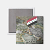 Iraakse vlag op kaart magneet (Voorkant / Achterkant)