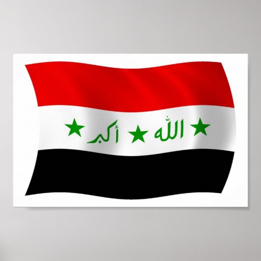 Iraakse vlag Poster Afdrukken (Voorkant)