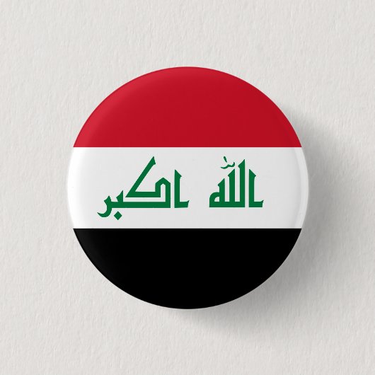 Iraakse vlag ronde button 3,2 cm (Voorkant)