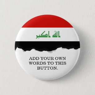 Iraakse vlag ronde button 5,7 cm