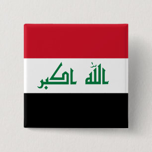 Iraakse vlag vierkante button 5,1 cm