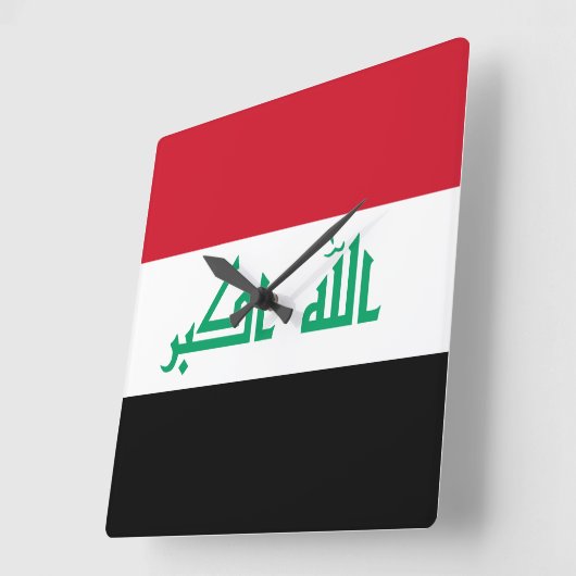 Iraakse vlag vierkante klok (Hoek)