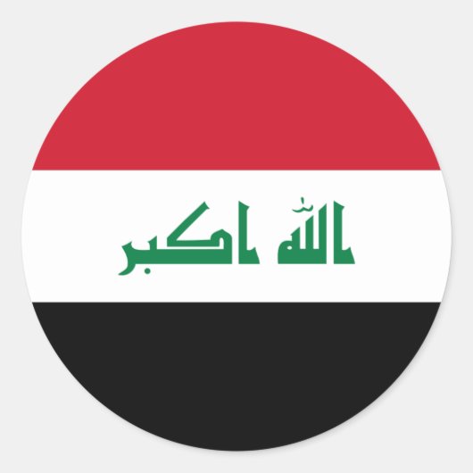 Iraakse vlag, vlag Irak Ronde Sticker (Voorkant)